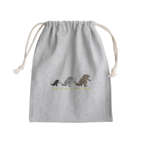 筆ペンで描いたGみたいなの3体登場 Mini Drawstring Bag