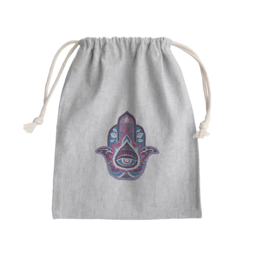 誕生石色✋ハムサの手（2月・アメジスト） Mini Drawstring Bag