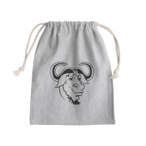 GNU の頭 Mini Drawstring Bag