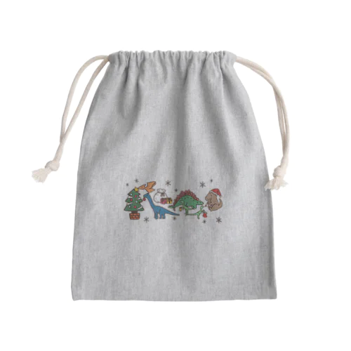 恐竜たちのクリスマス Mini Drawstring Bag