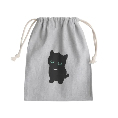 黒猫 Mini Drawstring Bag