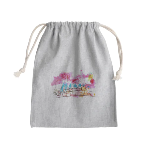 電車と踏切と信号 Mini Drawstring Bag