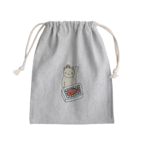 魚市場ねこ Mini Drawstring Bag
