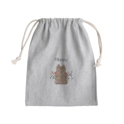 ほっぺぷにぷにうさちゃん Mini Drawstring Bag