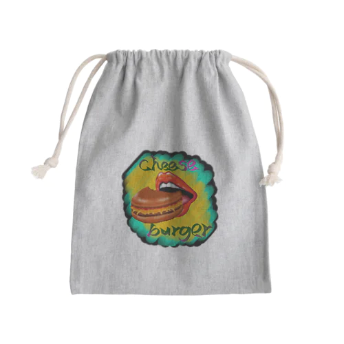 チーズバーガー-グルメシリーズ Mini Drawstring Bag