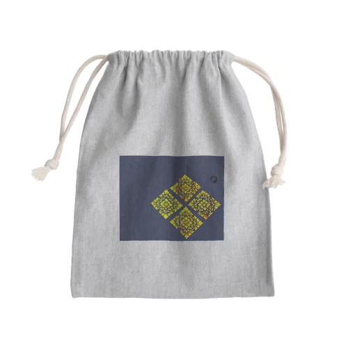 バリ菱ｘ4でか紺　金風 Mini Drawstring Bag