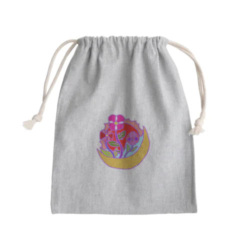 月と花と太陽と Mini Drawstring Bag