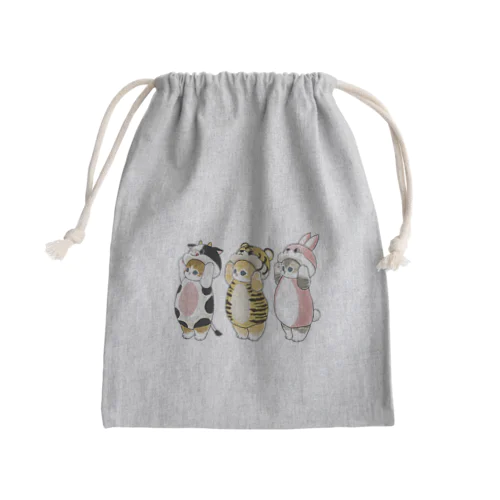 被り物にゃん Mini Drawstring Bag