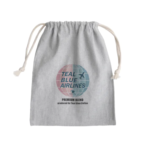 TEAL BLUE AIRLINES Mini Drawstring Bag