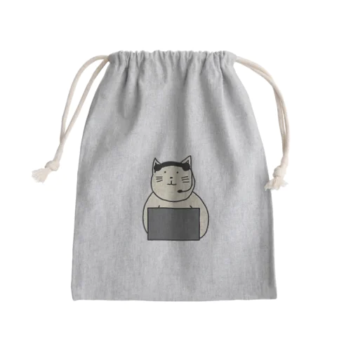 コールセンターねこ Mini Drawstring Bag