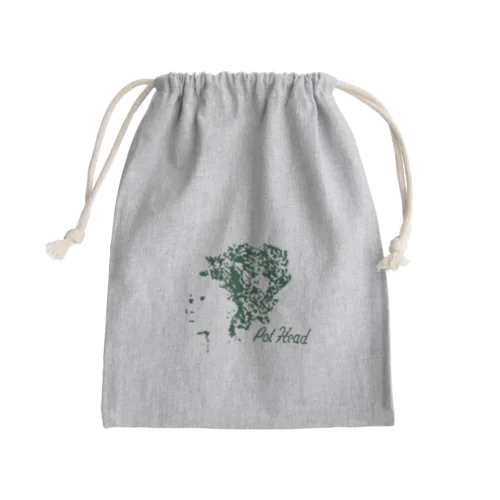 💚レトロ風プリント💚    pod head girl シリーズ Mini Drawstring Bag