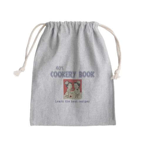 40's Cookery Book Mini Drawstring Bag