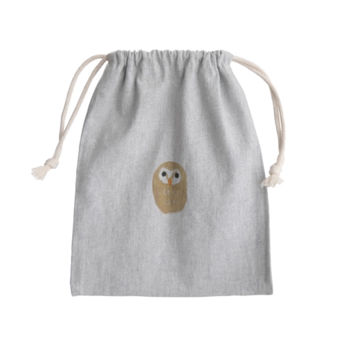 フクロウ（茶） Mini Drawstring Bag