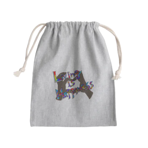 生きてるだけで丸儲け Mini Drawstring Bag