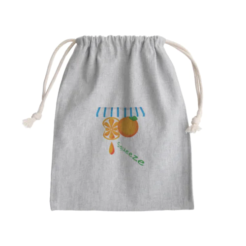 オレンジ　ぎゅぎゅぎゅっ Mini Drawstring Bag