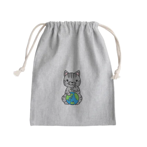 脅してくるにゃんこ Mini Drawstring Bag