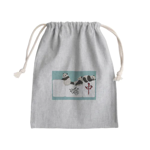 大熊猫×白發中 Mini Drawstring Bag