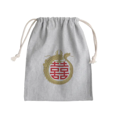 中華のマーク　龍と双喜紋 Mini Drawstring Bag