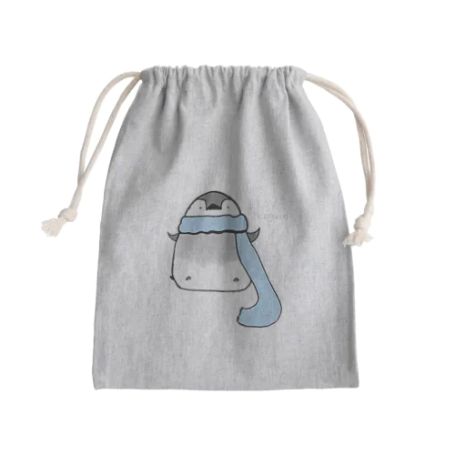 マフラーペンギン Mini Drawstring Bag