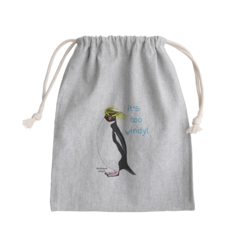 Rockhopper penguin　(イワトビペンギン) Mini Drawstring Bag