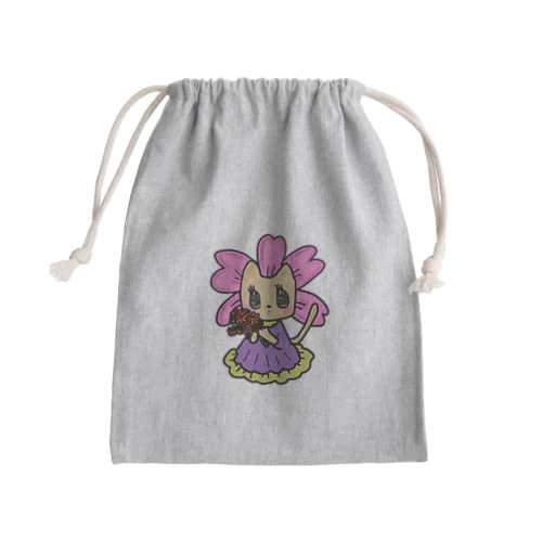 レトロさくらにゃんこ Mini Drawstring Bag