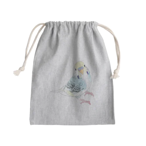 見つめる七色セキセイインコちゃん【まめるりはことり】 Mini Drawstring Bag