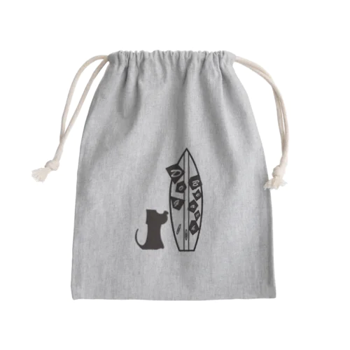 Dog beach Mini Drawstring Bag