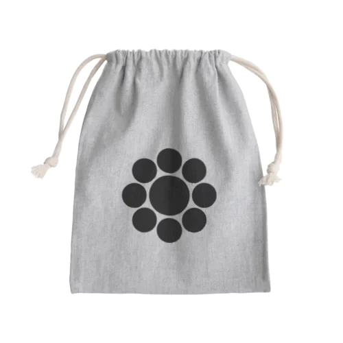 石田三成 九曜紋（黒） Mini Drawstring Bag