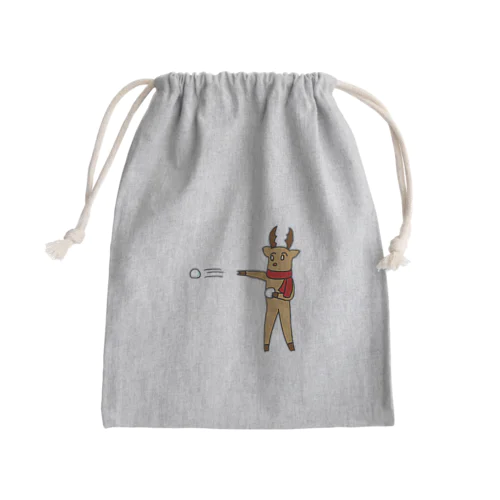 雪玉を投げるシーク Mini Drawstring Bag