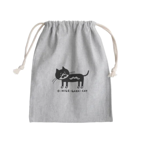 お髭柄キャット Mini Drawstring Bag