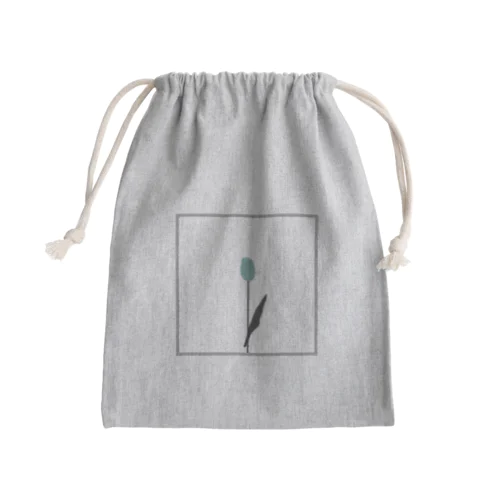 grayturquoiseBlue Mini Drawstring Bag