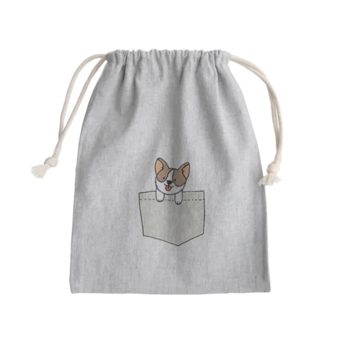 ポケットからこんにちわ Mini Drawstring Bag