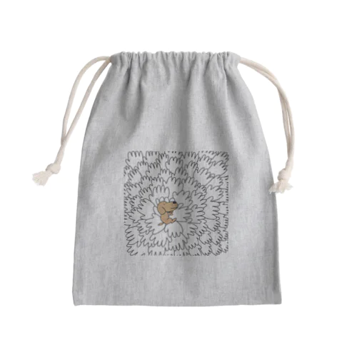 背曲がりダックスのポコちゃん Mini Drawstring Bag