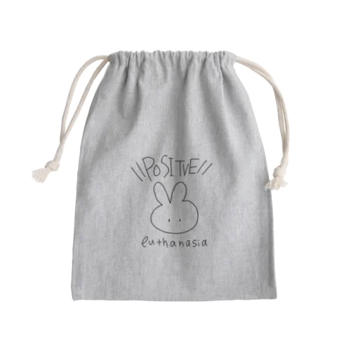 POSITVE euthanasiaうさぎ(黒) Mini Drawstring Bag