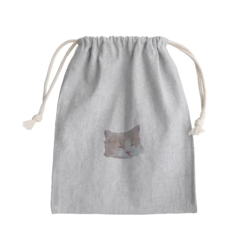 お昼寝ネコチャン_顔だけ_完全寝てるバージョン Mini Drawstring Bag