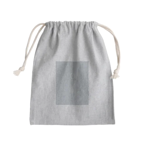 White Flower babygrayBlue Mini Drawstring Bag