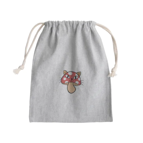 ねこきのこ Mini Drawstring Bag