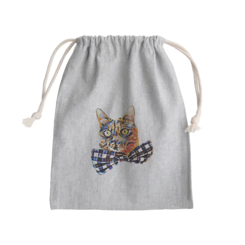 ビッグリボンサビ猫 Mini Drawstring Bag