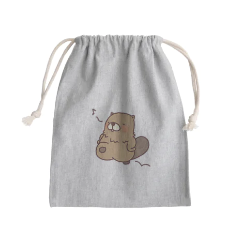 スキップするビーバー Mini Drawstring Bag