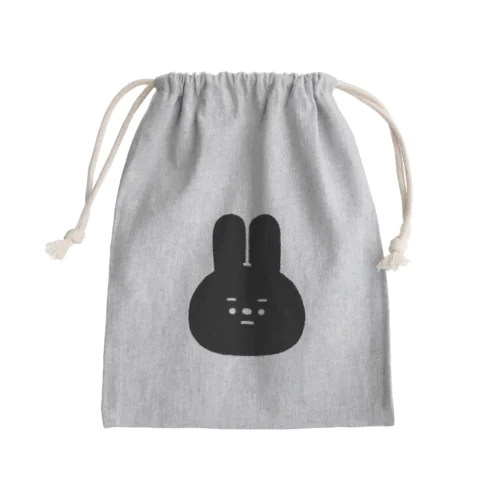 量産うさぎ まゆげ ver.BLACK Mini Drawstring Bag