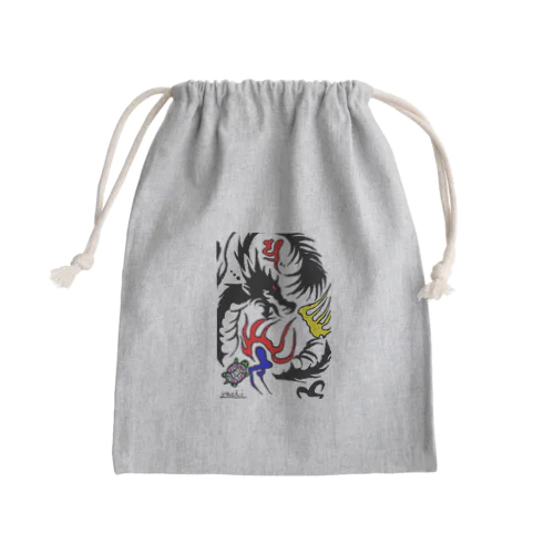 龍と小さい亀 Mini Drawstring Bag