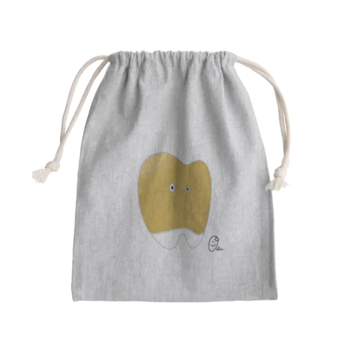 金のカブせもの Mini Drawstring Bag