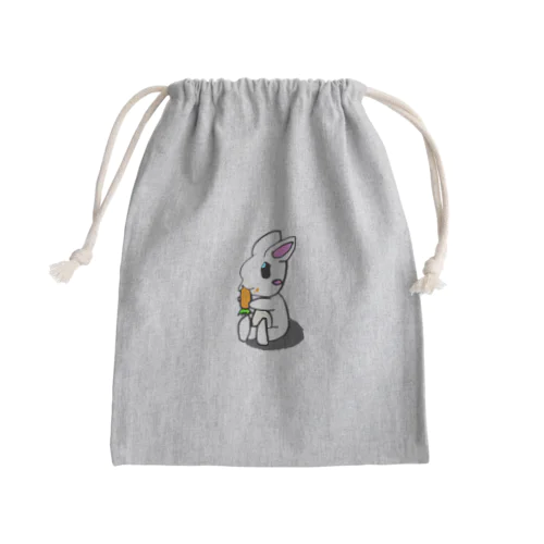 にんじんを食べるウサギ Mini Drawstring Bag