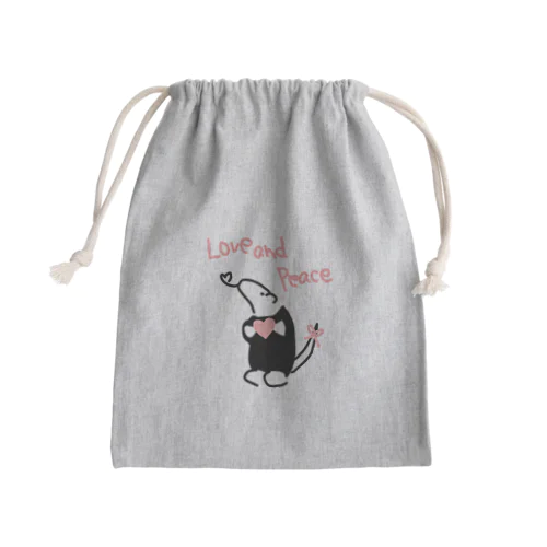 Love and Peace Mini Drawstring Bag