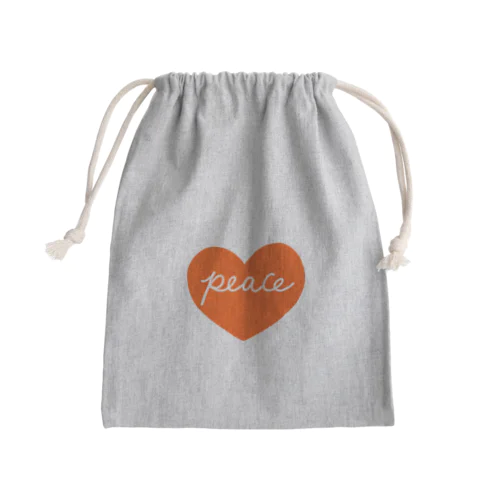 オレンジハート Mini Drawstring Bag