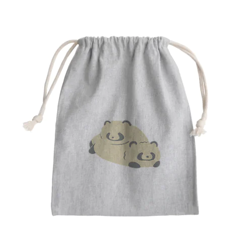 重なるたぬき Mini Drawstring Bag