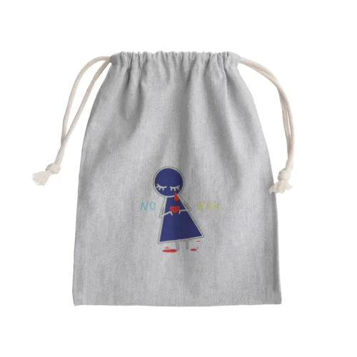 【原価販売】No War. 青 Mini Drawstring Bag