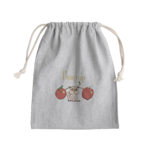 筋トレするリスくん Mini Drawstring Bag