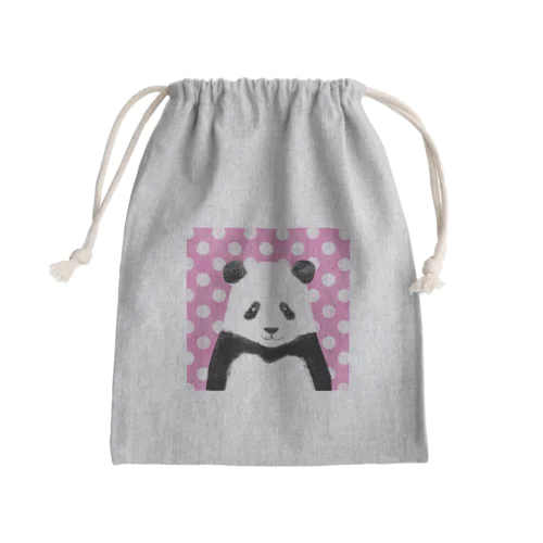 水玉パンダ(ピンク) Mini Drawstring Bag