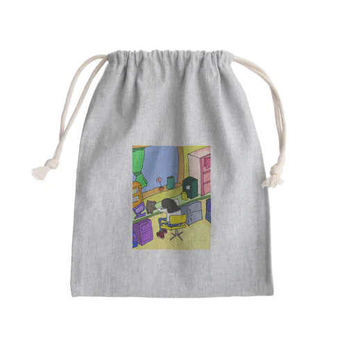 お部屋で Mini Drawstring Bag